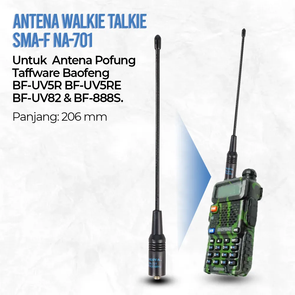 Taffware NAGOYA Walkie Talkie Antena SMA-F for Taffware Pofung BAOFENG - NA-701