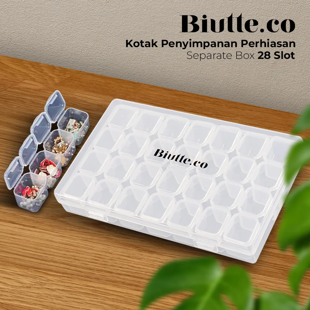 Biutte.co Kotak Penyimpanan Perhiasan Separate Box 28 Grid - SN-14