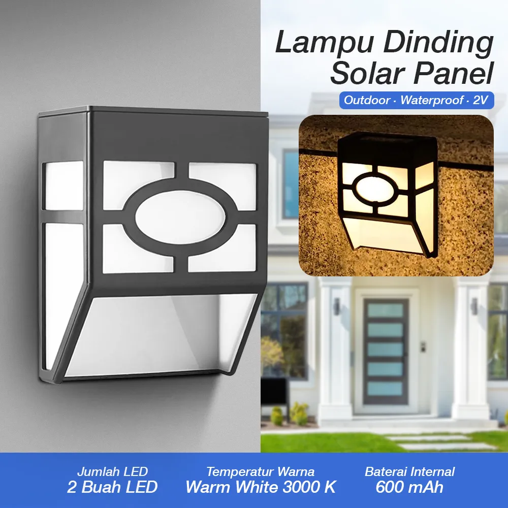 TaffLED Lampu Hias Dinding Outdoor Solar LED Waterproof IP65 0.55W - OO10