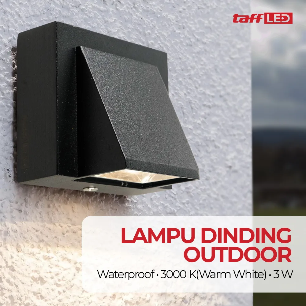 TaffLED Lampu Hias Dinding Outdoor Aluminium IP65 Warm White 3000K 3W - WD079