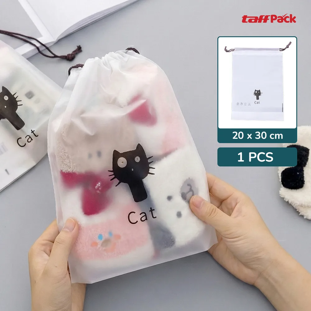 TaffPACK Kantong Pouch Plastik Serut Drawstring Bag Size L 20x30cm - VB-71