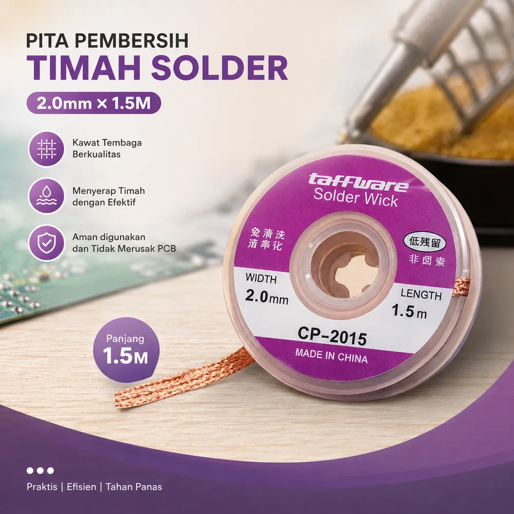Taffware Pita Pembersih Timah Solder Wick 2.0mm 1.5M - CP-2015
