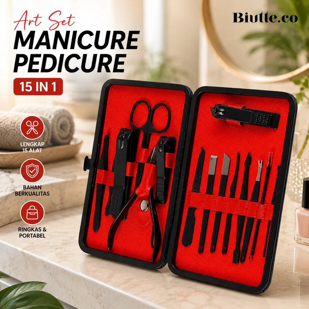 Biutte.co Art Set Manicure Pedicure Gunting Kuku 15in1 - MR-6103