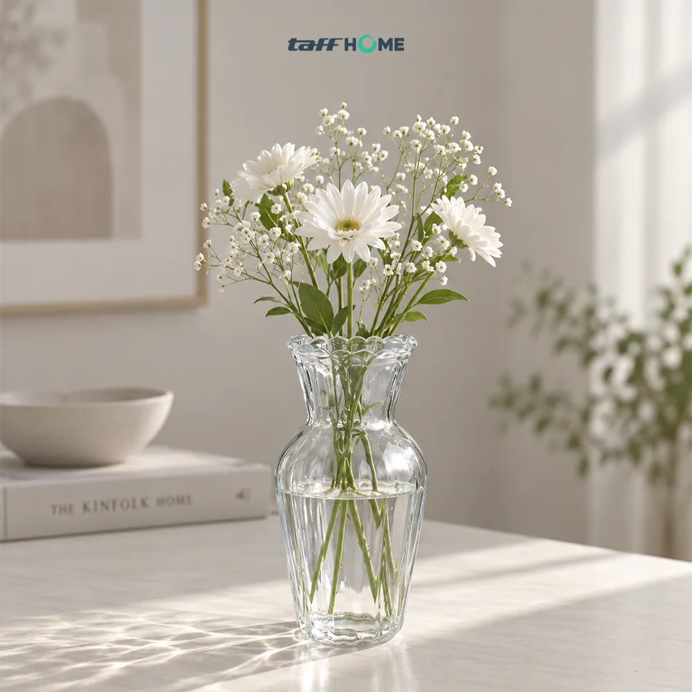 TaffHOME Vas Bunga Kaca Bening Nordic Bottle Vase Flower Pot - MBF-15